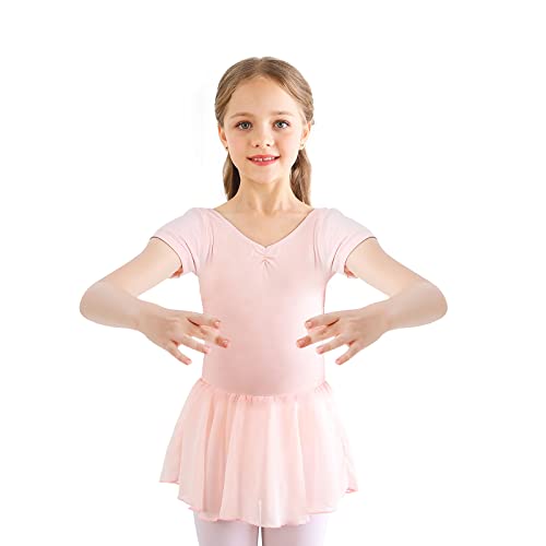 Kinder Ballettkleidung Mädchen Ballettkleid Kurzarm Langarm Balletttrikot Ballettanzug Tanzkleid Tanzbody aus Baumwolle mit Chiffon Rock Tütü (140, Rosa Kurzarm) Kinder Ballettkleidung Mädchen Ballettkleid Kurzarm Langarm Balletttrikot Ballettanzug Tanzkleid Tanzbody aus Baumwolle mit Chiffon Rock Tütü (140, Rosa Kurzarm) von Bezioner