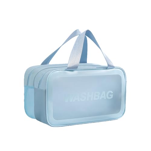 Bieiyhe Kulturtaschen für Damen Blau Toiletry Bag mittel Kulturbeutel Herren Waschtasche Tragbarer Shower Bag Wasserabweisendes Reise Kosmetiktasche Cosmetic Bag Toilettentasche für Geschäfts von Bieiyhe