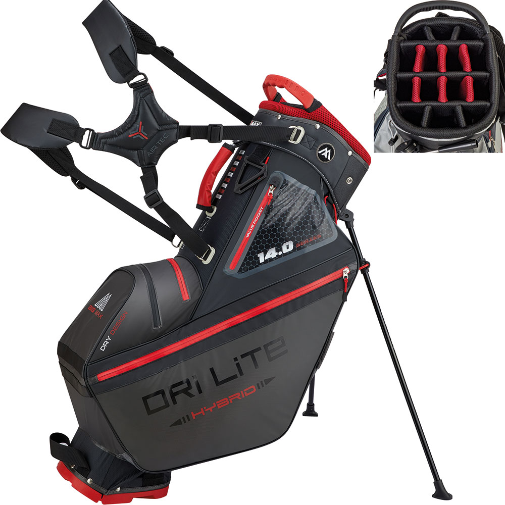 'Big Max Dri Lite Hybrid Tour Standbag dgrau/rot' von Big Max