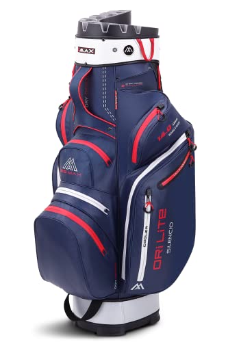 Big Max Dri Lite Silencio 2 Cartbag - Wasserabweisende Golftasche dunkelblau rot von Big Max