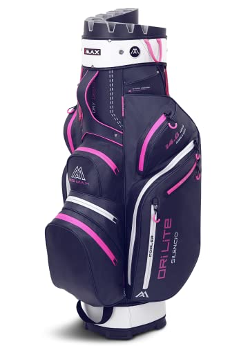 Big Max Dri Lite Silencio 2 Cartbag - Wasserabweisende Golftasche stahlblau pink von Big Max