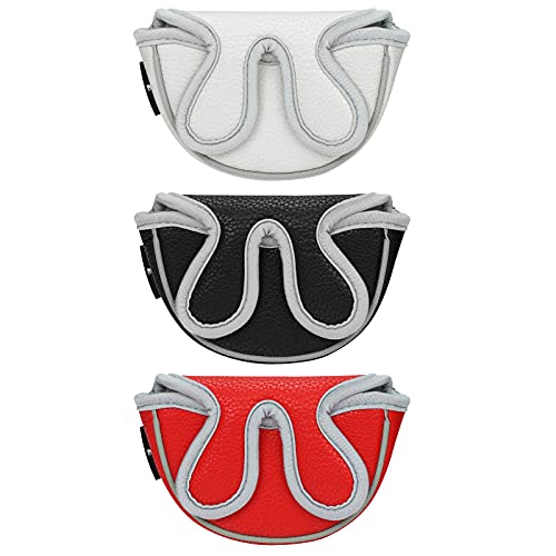 Golfschlägerhaube, Halb-Mittel-Putter-Abdeckung, Mini-Golfschlägerschutz, PU-Leder-Schlägerhaube (schwarz) Golfschlägerhaube, Halb-Mittel-Putter-Abdeckung, Mini-Golfschlägerschutz, PU-Leder-Schlägerhaube (schwarz) von Big Teeth