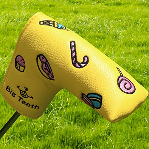 FQQF Golf Blade Putter Cover Headcover Club Protector Magnetic Bar Closure Sweet Candy for Scotty Cameron Taylormade Odyssey von Big Teeth