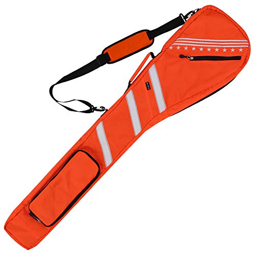 Golftasche, faltbar, mit Reißverschluss, dick und robust, leicht, wasserdicht, Sonntagstasche, mehrfarbig (Orange) von Big Teeth