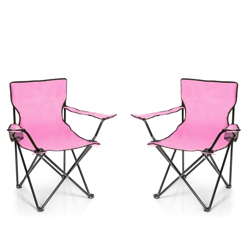 BigDean 2X Faltstuhl PINK Campingstuhl Anglerstuhl mit Getränkehalter & Tragetasche - Anglersessel klappbar - Klappstuhl Gartenstuhl Faltstuhl Relaxsessel Angelsessel faltbar BigDean 2X Faltstuhl PINK Campingstuhl Anglerstuhl mit Getränkehalter & Tragetasche - Anglersessel klappbar - Klappstuhl Gartenstuhl Faltstuhl Relaxsessel Angelsessel faltbar von BigDean