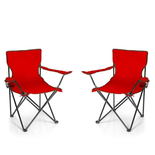 BigDean 2X Faltstuhl ROT Campingstuhl Anglerstuhl mit Getränkehalter & Tragetasche - Anglersessel klappbar - Klappstuhl Gartenstuhl Faltstuhl Relaxsessel Angelsessel faltbar BigDean 2X Faltstuhl ROT Campingstuhl Anglerstuhl mit Getränkehalter & Tragetasche - Anglersessel klappbar - Klappstuhl Gartenstuhl Faltstuhl Relaxsessel Angelsessel faltbar von BigDean