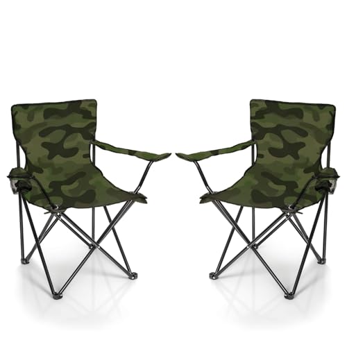 BigDean 2X Faltstuhl Tarnmuster Camouflage Campingstuhl Anglerstuhl mit Getränkehalter & Tragetasche - Anglersessel klappbar - Klappstuhl Gartenstuhl Faltstuhl Relaxsessel Angelsessel faltbar BigDean 2X Faltstuhl Tarnmuster Camouflage Campingstuhl Anglerstuhl mit Getränkehalter & Tragetasche - Anglersessel klappbar - Klappstuhl Gartenstuhl Faltstuhl Relaxsessel Angelsessel faltbar von BigDean