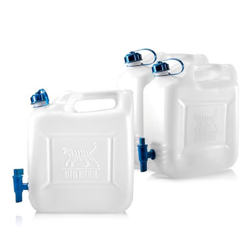 BigDean 3X Wasserkanister 12l Trinkwasserbehälter, Trinkwasserkanister mit Hahn, Lebensmittelecht, geeignet für 10-12 Liter, -20 - +70 Grad Celsius Reisekanister BigDean 3X Wasserkanister 12l Trinkwasserbehälter, Trinkwasserkanister mit Hahn, Lebensmittelecht, geeignet für 10-12 Liter, -20 - +70 Grad Celsius Reisekanister von BigDean