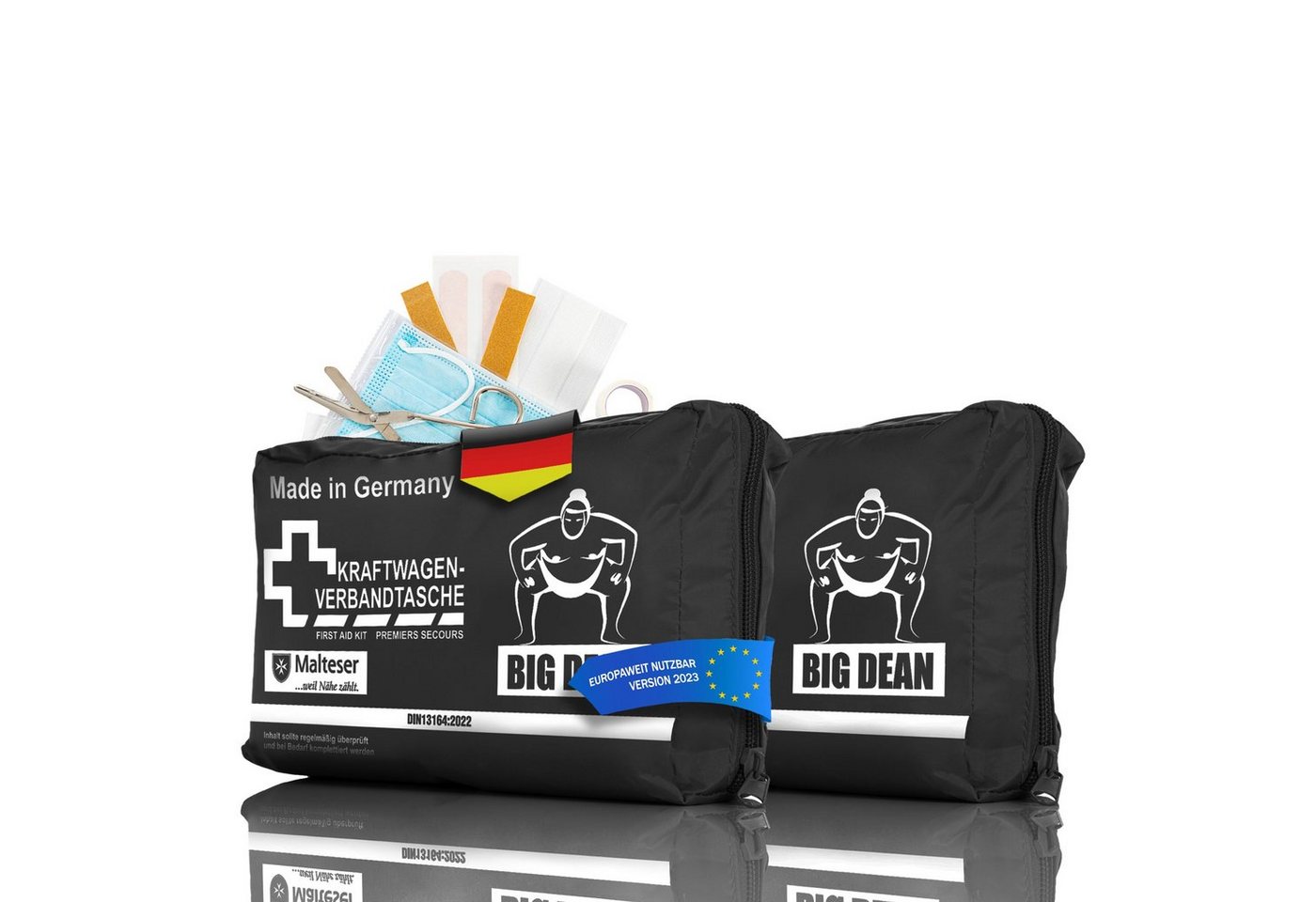 BigDean KFZ-Verbandtasche 2x Verbandstasche MADE IN GERMANY in schwarz von BigDean
