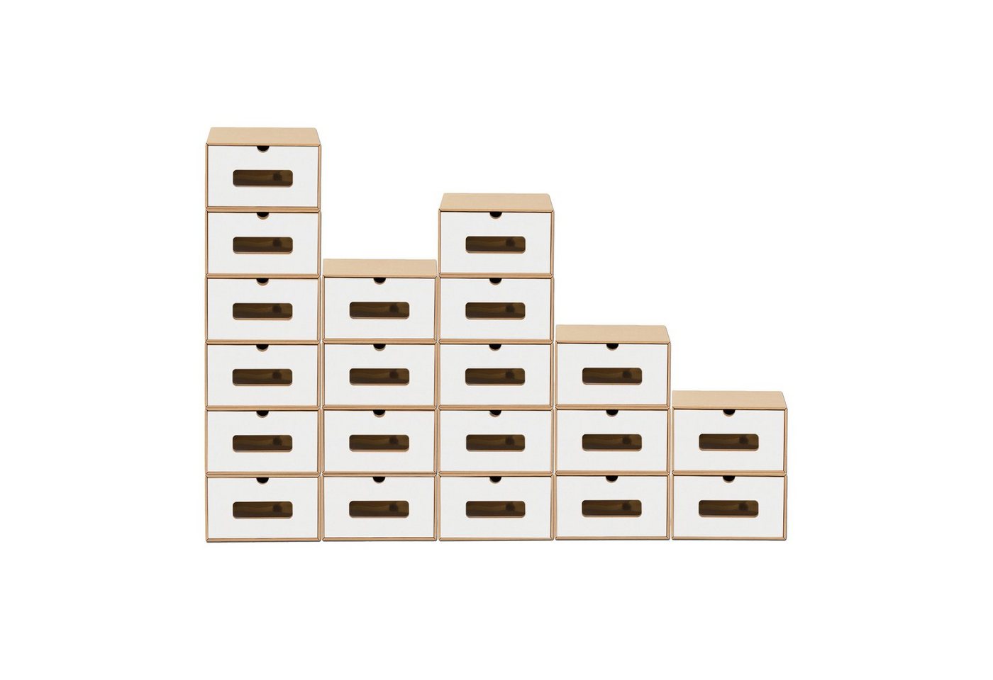 BigDean Schuhbox 20 Boxen stapelbar mit Sichtfenster & Schublade Schuhe Spielzeug etc. (20 St) von BigDean