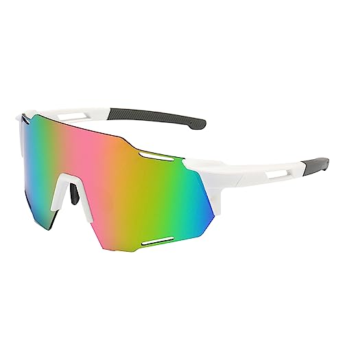 Bigougem Sportbrille Sonnenbrille Fahrradbrille Weitblick Ultraleicht UV-Schutz Schutzbrille Polarisierte Sonnenbrille Sportbedarf Lila 1 von Bigougem