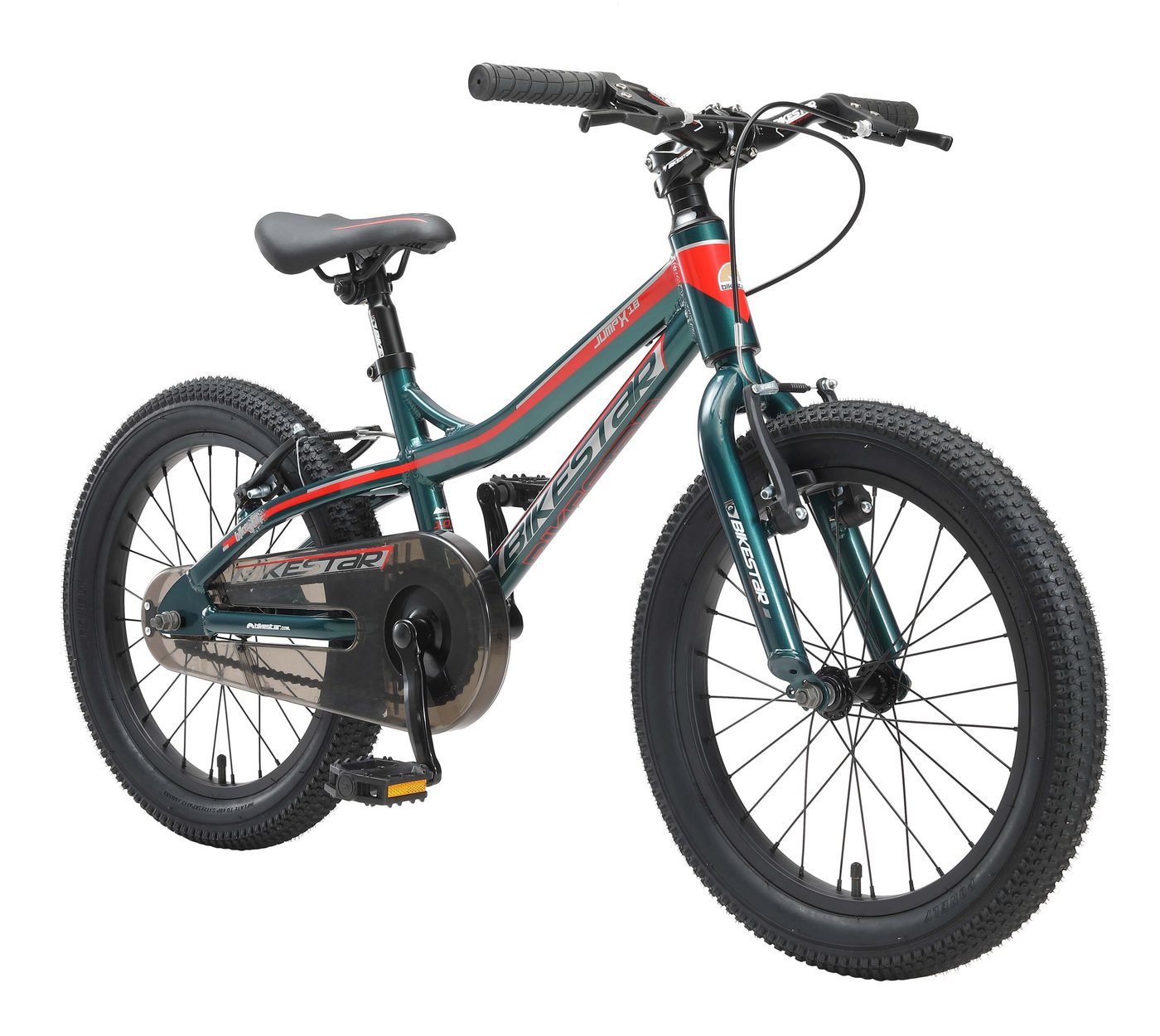 Bikestar Kinderfahrrad Mountain, Aluminium 18 Zoll, ab 114 cm, 5 - 7 Jahre, Jungen, Mädchen, 1 Gang, Handbremse, Kettenschutz, Höhenverstellbar Bikestar Kinderfahrrad Mountain, Aluminium 18 Zoll, ab 114 cm, 5 - 7 Jahre, Jungen, Mädchen, 1 Gang, Handbremse, Kettenschutz, Höhenverstellbar von Bikestar