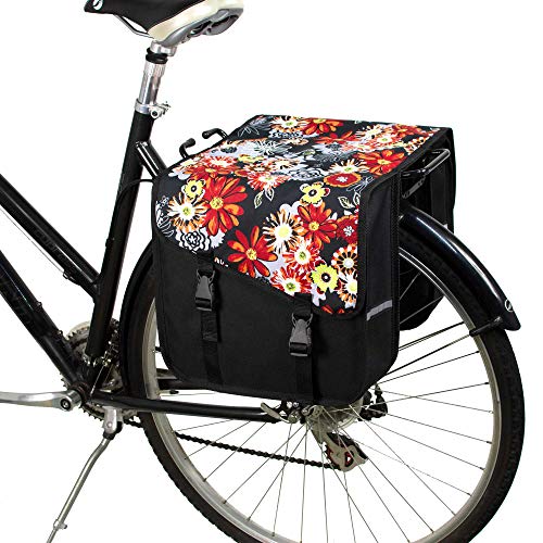 BikyBag Classic CS - Doppel Fahrradtasche Gepäckträgertasche (Rote Wiese) von BikyBag
