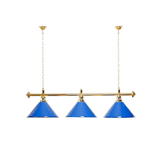 Billiard Royal Billardlampe mit 3 Schirmen blau goldfarbene Halterung als Hängelampe für Billardtische Billiard Royal Billardlampe mit 3 Schirmen blau goldfarbene Halterung als Hängelampe für Billardtische von Billiard-Royal