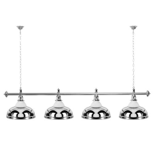 Billiard-Royal Billardlampe mit 4 Schirmen Silber silberfarbene Halterung als Hängelampe für Billardtische von Billiard-Royal