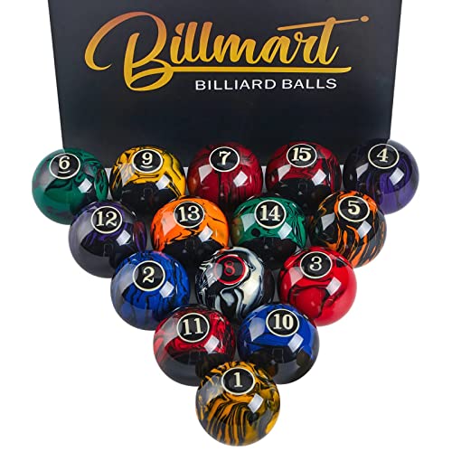 Billmart Premium Billardkugeln Billardtisch Zubehör 5,4 cm Regulärgröße 16 Billardbälle Billard-Set von Billmart