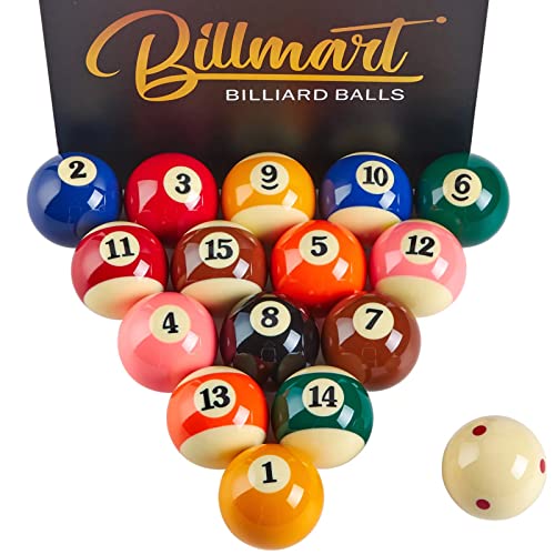Billmart Premium Billardkugeln Billardtisch Zubehör 5,4 cm Regulärgröße 16 Billardbälle Billard-Set von Billmart