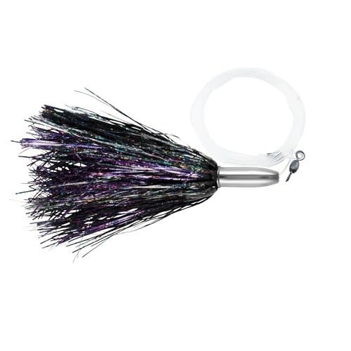 Billy Baits, Mini Turbo Slammer Rigged & Ready Purple Shimmer/Black Shimmer Concave Head 7/0 Mustad Hook AFW Swivel 100lb Grand Slam Mono Line 6FT von Billy Baits