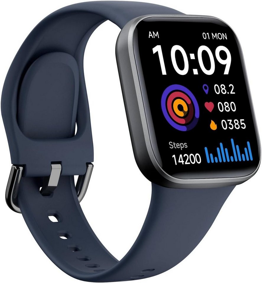 BingoFit Smartwatch (1,83 Zoll, Android, iOS), Smartwatch mit Telefonfunktion,Pulsuhr Schrittzähler Schlafüberwachung von BingoFit