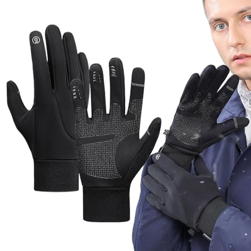 Biniveil Winter-Fahrradhandschuhe, Thermo-Fahrradhandschuhe - Sport-Laufhandschuhe für kaltes Wetter | Winddichte Skihandschuhe, warme Winterhandschuhe für Erwachsene, Vater, Freund von Biniveil