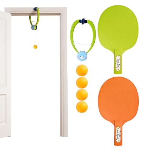 Doorway Pings Pong Game | Table Tennis Trainer Spiele | Tür-Pingpong-Spiel Über Die Tür | Türrahmen PingPong Tischtennis Sets | Tischtennis Trainer | Mit 2 Schlägern Und 4 Bällen von Biniveil