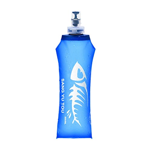 Zusammenklappbare Trinkflasche | Wasserflasche Faltbar Weiche Flaschen | Weiche TPU-Wasserflasche | Faltbare Laufwasserflasche | Sport-Wasserbeutel Zum Laufen, Wandern, Radfahren, ma-rathon von Biniveil