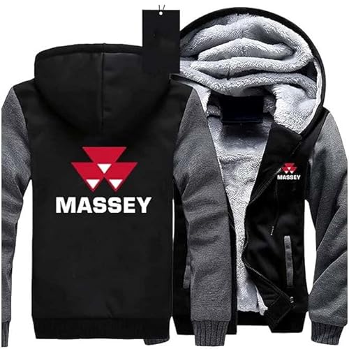 BinwoLoBLM Herren Hoodies Mit Reißverschluss Für M.A.SS.EY FE.RG.US.on Drucken Fleece Verdicken Kapuzenjacke Mantel Herbst/Winter Langarm Kapuze Sweatshirt,S, Grey 01 von BinwoLoBLM