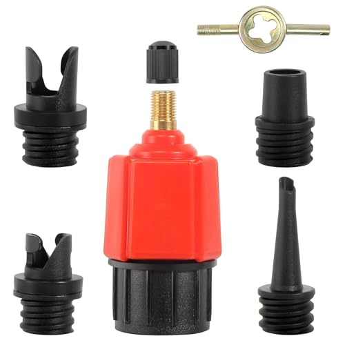 SUP Pumpenadapter, SUP Adapter für Kompressor, Stand Up Paddle Board Luftpumpe Adapter, mit 4 Gasdüse Sup Ventil Adapter, für Alle Arten Schlauchboot Kajaks Paddle Board Ventiladapter Zubehör (Rot) SUP Pumpenadapter, SUP Adapter für Kompressor, Stand Up Paddle Board Luftpumpe Adapter, mit 4 Gasdüse Sup Ventil Adapter, für Alle Arten Schlauchboot Kajaks Paddle Board Ventiladapter Zubehör (Rot) von Bipl