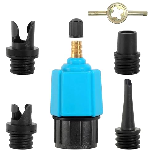 SUP Pumpenadapter, SUP Adapter für Kompressor, Stand Up Paddle Board Luftpumpe Adapter, mit 4 Gasdüse Sup Ventil Adapter, für Alle Arten Schlauchboot Kajaks Paddle Board Ventiladapter Zubehör (Blau) SUP Pumpenadapter, SUP Adapter für Kompressor, Stand Up Paddle Board Luftpumpe Adapter, mit 4 Gasdüse Sup Ventil Adapter, für Alle Arten Schlauchboot Kajaks Paddle Board Ventiladapter Zubehör (Blau) von Bipl
