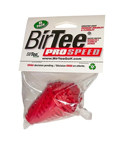 BirTee Golf Tees – PRO Speed Version mit verbesserter Haltbarkeit – 8er Pack. Indoor-Golf-Tees/Golf-Simulator-Tees/Winter-Golf-Tees. (Rot) von BirTee