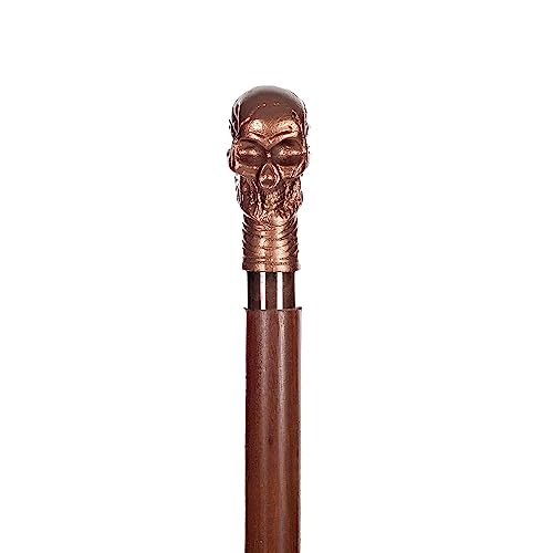 Eleganter Gehstock TM22029 Holz mit Messinggriff Totenkopf Spazierstock Gehhilfe 100cm Stock zerlegbar in 3 Teile ideal zum verreisen Eleganter Gehstock TM22029 Holz mit Messinggriff Totenkopf Spazierstock Gehhilfe 100cm Stock zerlegbar in 3 Teile ideal zum verreisen von Birendy