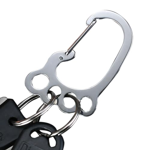 Birtern Karabiner-Clip-Schlüsselanhänger, Schlüsselanhänger mit Mehreren Ringen - Schlüsselanhänger-Karabiner aus Edelstahl mit Mehreren Ringen - Schlüsselhalter-Organizer mit Karabinerhaken für von Birtern