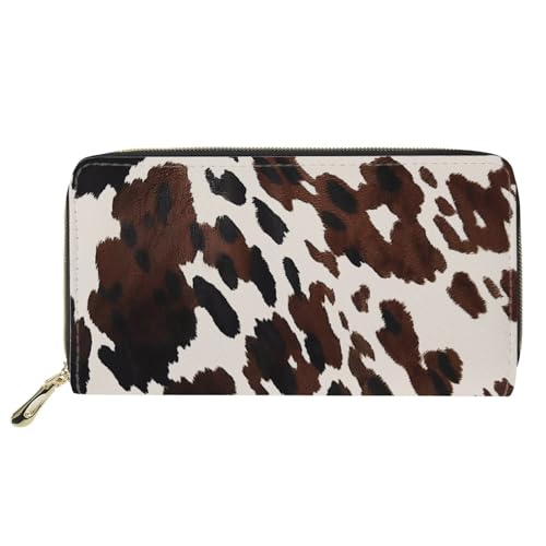 Biyejit Damen-Geldbörse, lang, Leder, Blumenmuster, Handy-Kartenhalter, Clutch, Kapazität Tasche, Braune Kuh, Einheitsgröße, Zeitgenössisch Biyejit Damen-Geldbörse, lang, Leder, Blumenmuster, Handy-Kartenhalter, Clutch, Kapazität Tasche, Braune Kuh, Einheitsgröße, Zeitgenössisch von Biyejit