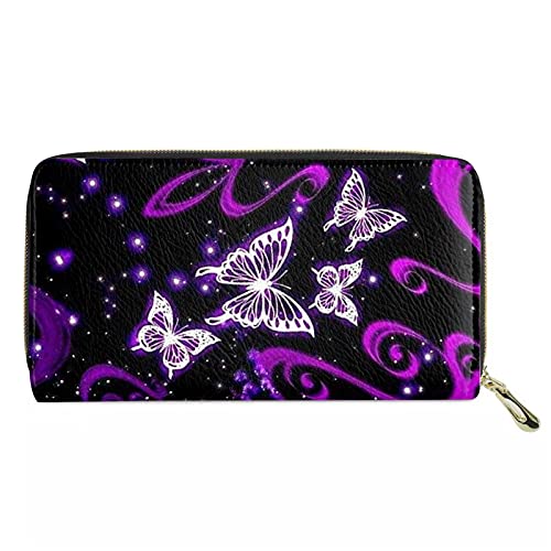 Biyejit Lila Schmetterling Galaxy Lange Geldbörse Mädchen Teenager Reißverschluss PU-Leder Geldbörse Reisetasche Geschenk für Frauen Biyejit Lila Schmetterling Galaxy Lange Geldbörse Mädchen Teenager Reißverschluss PU-Leder Geldbörse Reisetasche Geschenk für Frauen von Biyejit