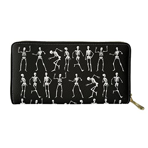 Biyejit Lange Damen-Geldbörse aus Leder, Reisegeldbörse, Kreditkartenhalter, Handy-Clutch, großes Fassungsvermögen, mit Reißverschluss, skelett, Einheitsgröße, Modern Biyejit Lange Damen-Geldbörse aus Leder, Reisegeldbörse, Kreditkartenhalter, Handy-Clutch, großes Fassungsvermögen, mit Reißverschluss, skelett, Einheitsgröße, Modern von Biyejit