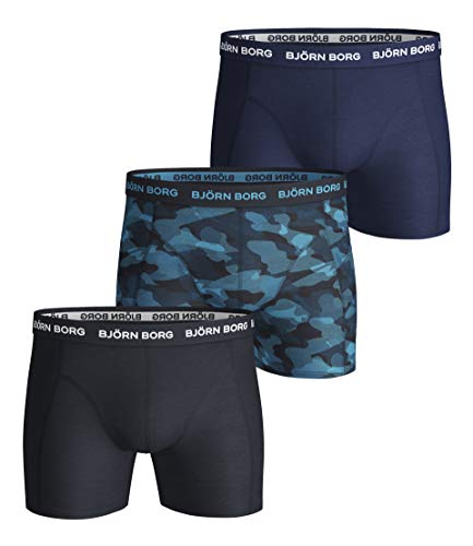 Björn Borg 9999-1132-70291 Cotton Stretch Boxer 3p Men's Drucken, dunkelblau L von Björn Borg