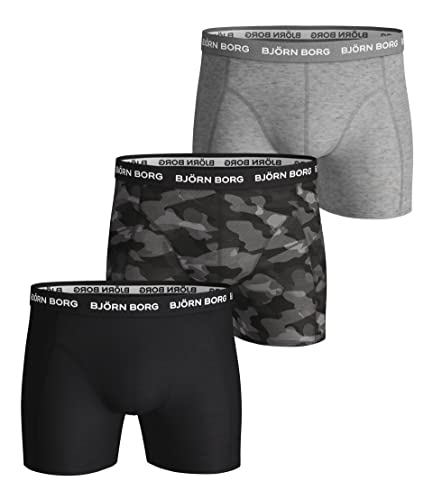 Björn Borg 9999-1132-90651 Cotton Stretch Boxer 3p Men's Schwarz, Melange, Druck L von Björn Borg