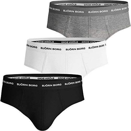 Björn Borg 9999-1221-90741 Cotton Stretch Brief 3p Boxer Herren Black, Melange, White M von Björn Borg