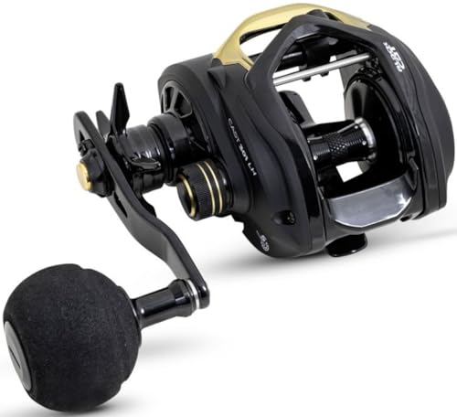 Black Cat Cast 301 LH Rolle - Baitcaster Rolle zum Wallerangeln, Wallerrolle zum Vertikalangeln, Angelrolle, Multirolle von Black Cat