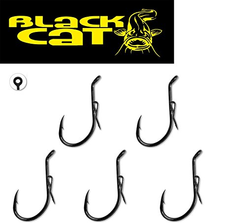 Black Cat Ghost Rig Hook Wallerhaken, Welshaken (5er Pack), Größen 3/0, 4/0 oder 5/0 zur Auswahl, Angelhaken zum Wallerangeln, Haken zum Welsangeln,Einzelhaken, Größe:6/0 von Black Cat