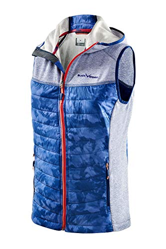 Black Crevice Damen ärmellose Weste mit Kapuze, blau, Gr.36 Black Crevice Damen ärmellose Weste mit Kapuze, blau, Gr.36 von Black Crevice