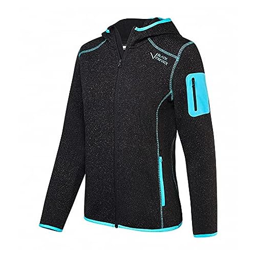 Black Crevice Damen Fleecejacke mit Kapuze, schwarz, 40 Black Crevice Damen Fleecejacke mit Kapuze, schwarz, 40 von Black Crevice