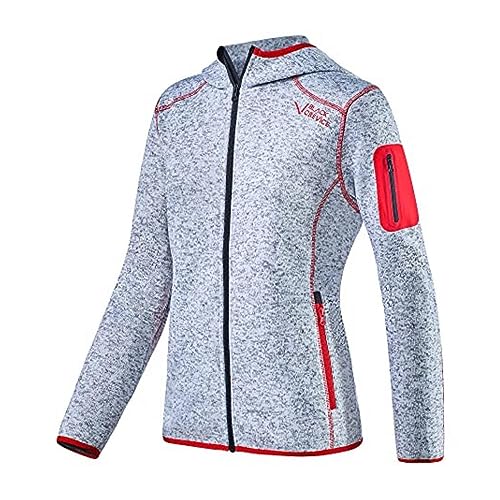 Black Crevice Damen Fleecejacke mit Kapuze, silber, 42 Black Crevice Damen Fleecejacke mit Kapuze, silber, 42 von Black Crevice