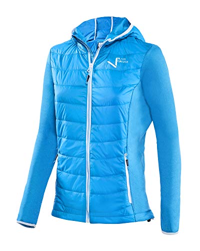 Black Crevice Damen Hybrid Kapuzenjacke, blau, Gr. 38 von Black Crevice