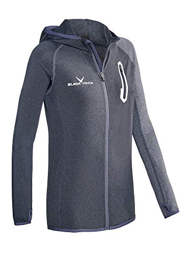 Black Crevice Damen Microfleece Second Layer mit Kapuze, Anthracite/grey, 36 von Black Crevice