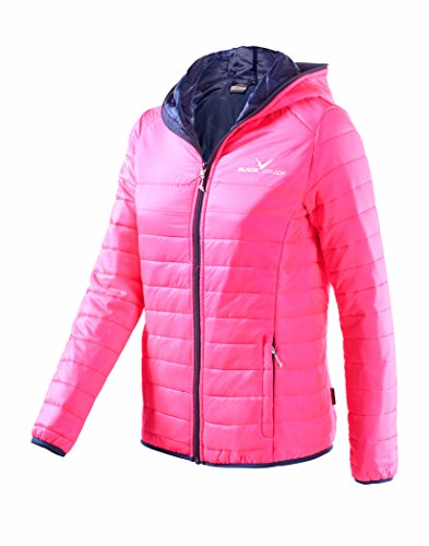 Black Crevice Damen Steppjacke Kapuze Daunenoptik, pink, 40 von Black Crevice