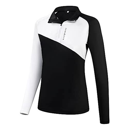 Black Crevice Damen Zipper Funktionsshirt, weiß/schwarz, 46 Black Crevice Damen Zipper Funktionsshirt, weiß/schwarz, 46 von Black Crevice