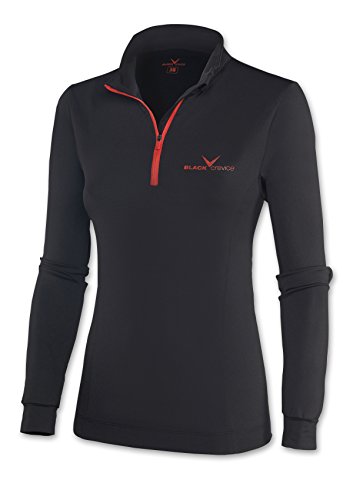 Black Crevice Damen Skirolli Zipper Shirt, schwarz/rot, 38 Black Crevice Damen Skirolli Zipper Shirt, schwarz/rot, 38 von Black Crevice