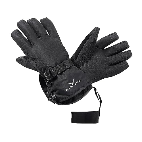 Black Crevice Erwachsene Skihandschuhe I atmungsaktive & wasserdichte Ski-Handschuhe für Herren & Damen I warme Winterhandschuhe I robuste Schnee-Handschuhe mit Gummibund-Kordelzug von Black Crevice