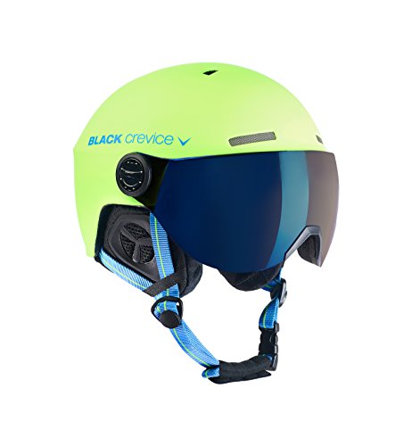 Black Crevice Erwachsene Skihelm Gstaad, Lime-blau/Visor blau, 58-61 cm, BCR143921-LB-2 von Black Crevice